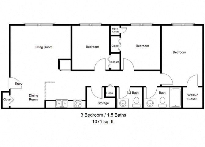 3 Bedroom Floor Plan